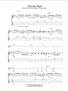 page one of Saturday Night (Guitar Tab)