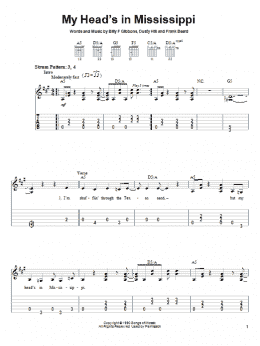 page one of My Head's In Mississippi (Easy Guitar Tab)