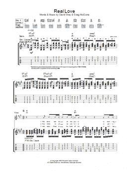 page one of Real Love (Guitar Tab)