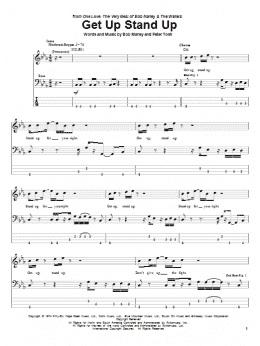 page one of Get Up Stand Up (Bass Guitar Tab)