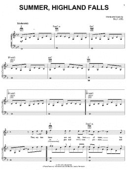 page one of Summer, Highland Falls (Piano, Vocal & Guitar Chords (Right-Hand Melody))