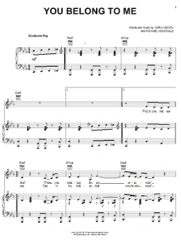 page one of You Belong To Me (Piano, Vocal & Guitar Chords (Right-Hand Melody))