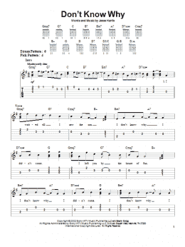 page one of Don't Know Why (Easy Guitar Tab)