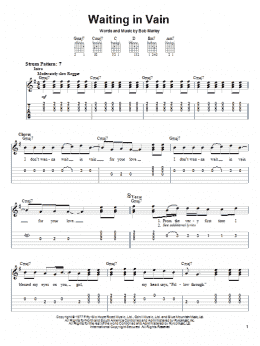 page one of Waiting In Vain (Easy Guitar Tab)