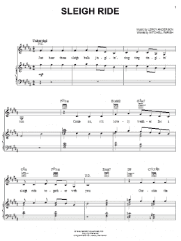 page one of Sleigh Ride (Piano, Vocal & Guitar Chords (Right-Hand Melody))