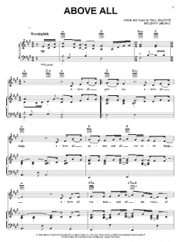 page one of Above All (Piano, Vocal & Guitar Chords (Right-Hand Melody))