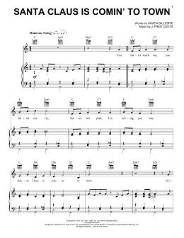 page one of Santa Claus Is Comin' To Town (Piano, Vocal & Guitar Chords (Right-Hand Melody))