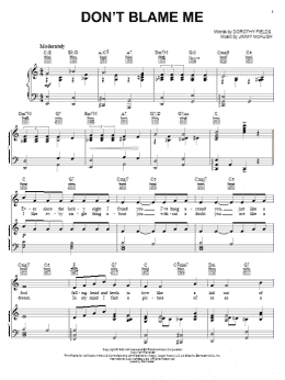 page one of Don't Blame Me (Piano, Vocal & Guitar Chords (Right-Hand Melody))