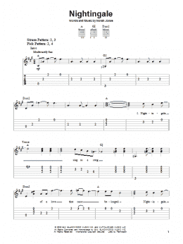 page one of Nightingale (Easy Guitar Tab)