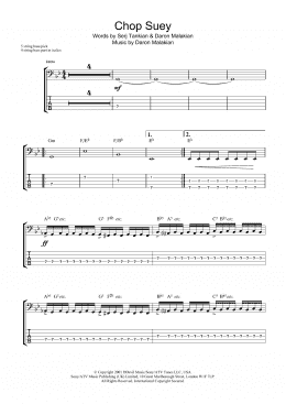 page one of Chop Suey! (Bass Guitar Tab)