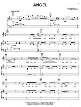 page one of Angel (Piano, Vocal & Guitar Chords (Right-Hand Melody))