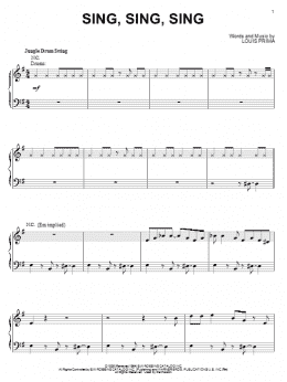 page one of Sing, Sing, Sing (Piano Solo)