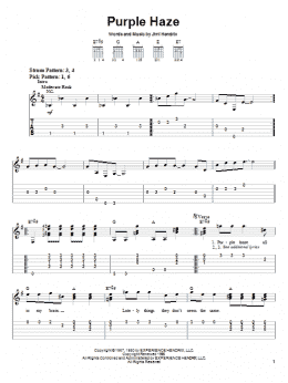 page one of Purple Haze (Easy Guitar Tab)