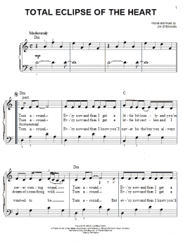 page one of Total Eclipse Of The Heart (Easy Piano)