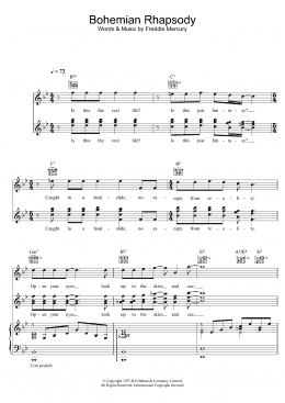 page one of Bohemian Rhapsody (Piano, Vocal & Guitar Chords)