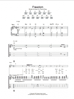 page one of Freedom (Guitar Tab)