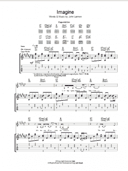 page one of Imagine (Guitar Tab)