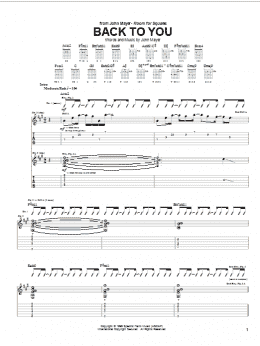 page one of Back To You (Guitar Tab)