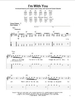 page one of I'm With You (Easy Guitar Tab)