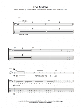 page one of The Middle (Bass Guitar Tab)