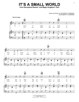 page one of It's A Small World (Piano, Vocal & Guitar Chords (Right-Hand Melody))