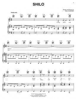 page one of Shilo (Piano, Vocal & Guitar Chords (Right-Hand Melody))