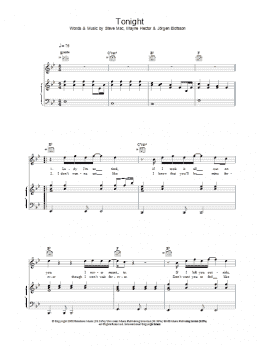 page one of Tonight (Piano, Vocal & Guitar Chords)