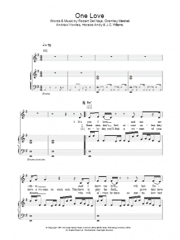 page one of One Love (Piano, Vocal & Guitar Chords)