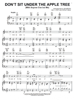 page one of Don't Sit Under The Apple Tree (With Anyone Else But Me) (Piano, Vocal & Guitar Chords (Right-Hand Melody))