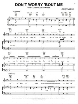 page one of Don't Worry 'Bout Me (Piano, Vocal & Guitar Chords (Right-Hand Melody))