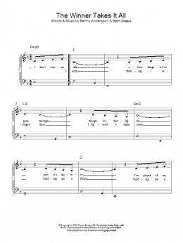 page one of The Winner Takes It All (Piano Solo)