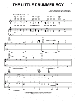 page one of The Little Drummer Boy (Piano, Vocal & Guitar Chords (Right-Hand Melody))