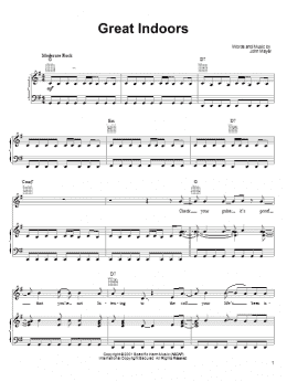 page one of Great Indoors (Piano, Vocal & Guitar Chords (Right-Hand Melody))