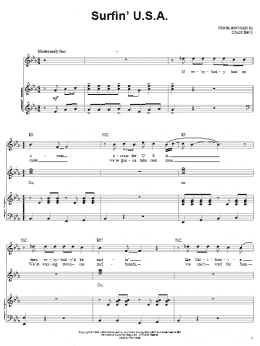 page one of Surfin' U.S.A. (Piano & Vocal)