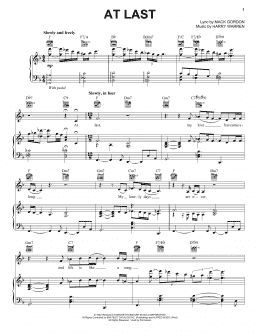 page one of At Last (Piano, Vocal & Guitar Chords (Right-Hand Melody))