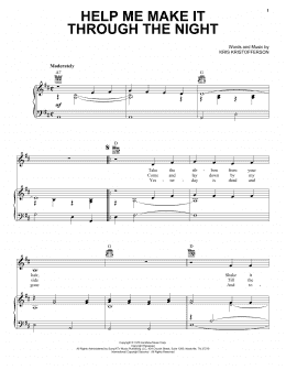 page one of Help Me Make It Through The Night (Piano, Vocal & Guitar Chords (Right-Hand Melody))