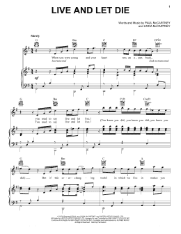 page one of Live And Let Die (Piano, Vocal & Guitar Chords (Right-Hand Melody))