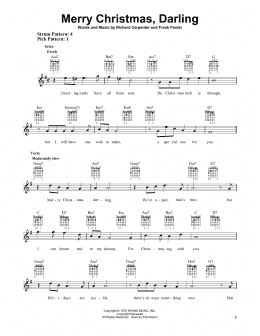 page one of Merry Christmas, Darling (Easy Guitar)