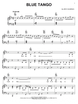 page one of Blue Tango (Piano, Vocal & Guitar Chords (Right-Hand Melody))