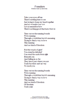 page one of Freedom (Lyrics Only)