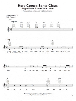 page one of Here Comes Santa Claus (Right Down Santa Claus Lane) (Easy Guitar)