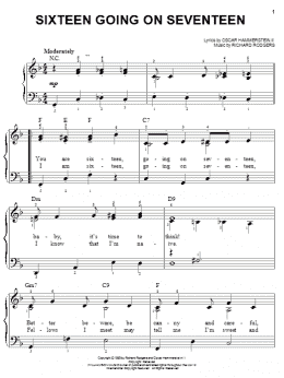 page one of Sixteen Going On Seventeen (from The Sound of Music) (Easy Piano)