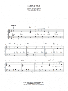 page one of Born Free (Piano Solo)