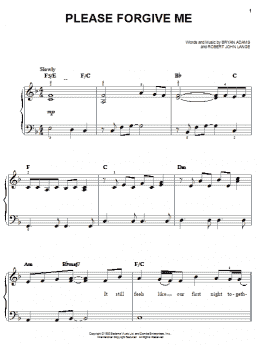 page one of Please Forgive Me (Easy Piano)