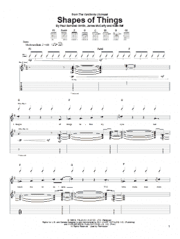 page one of Shapes Of Things (Guitar Tab)