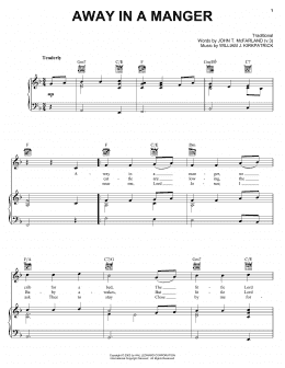 page one of Away In A Manger (Piano, Vocal & Guitar Chords (Right-Hand Melody))