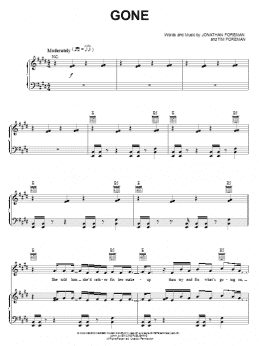 page one of Gone (Piano, Vocal & Guitar Chords (Right-Hand Melody))