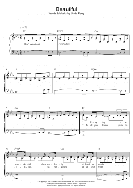 page one of Beautiful (Easy Piano)