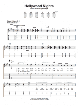 page one of Hollywood Nights (Easy Guitar Tab)