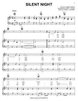 page one of Silent Night (Piano, Vocal & Guitar Chords (Right-Hand Melody))